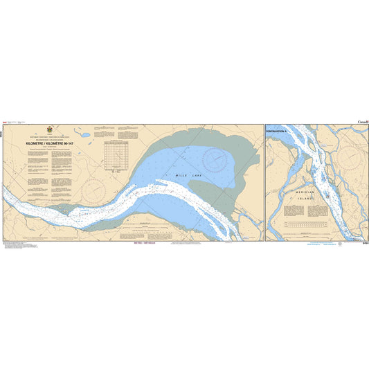 Paradise Clay CAN6454 CHS Chart Mackenzie River / Fleuve Mackenzie (Kilometre / Kilomètre 90-147)