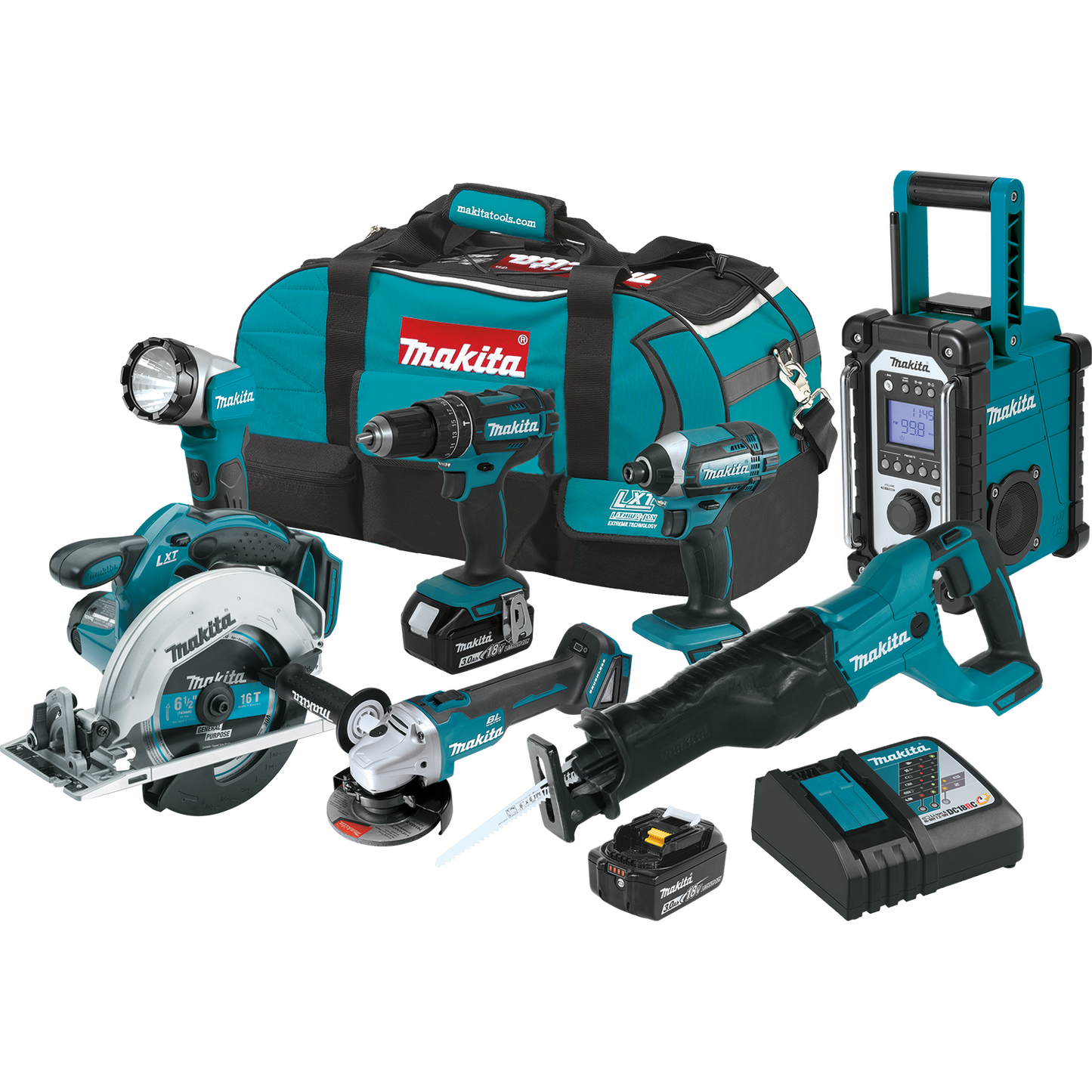 Makita XT704 18V LXT® Lithium‘Ion Cordless 7‘Pc. Combo Kit (3.0Ah)