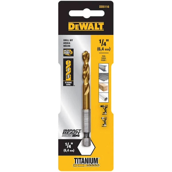 Dewalt DD5118 Impact Ready® Titanium Nitride Coating Drill Bits