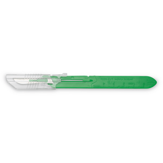 Myco Medical RCRSS15NS - REDI-CUT® #15 Disposable Safety Scalpel with TECHNOCUT® Premium Blade and Retractable Sheath - UOM 1000 EA/CS