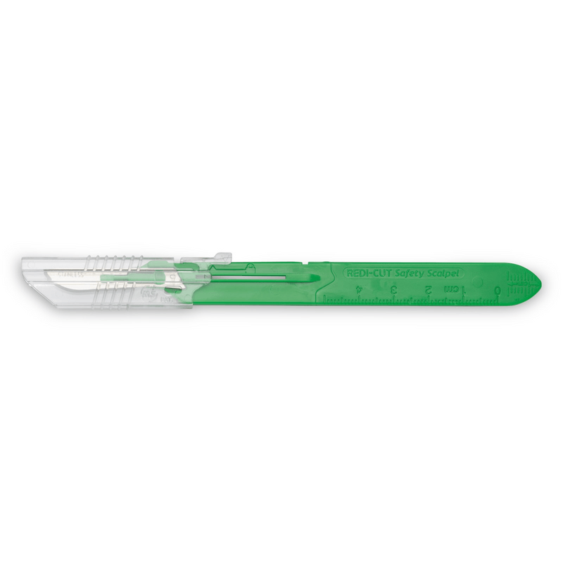 Myco Medical RCRSS15 - REDI-CUT® #15 Disposable Safety Scalpel with TECHNOCUT® Premium Blade and Retractable Sheath - UOM 10/BX