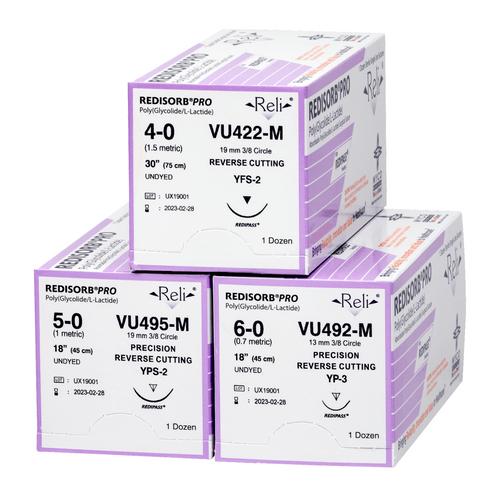 Myco Medical VU416-M - REDISORB® PRO Absorbable Coated, Braided, PGLA Synthetic Suture, Size 3-0, Length 30", 26 mm 1/2 Circle Taper Point Needle (Undyed) - UOM 12/BX