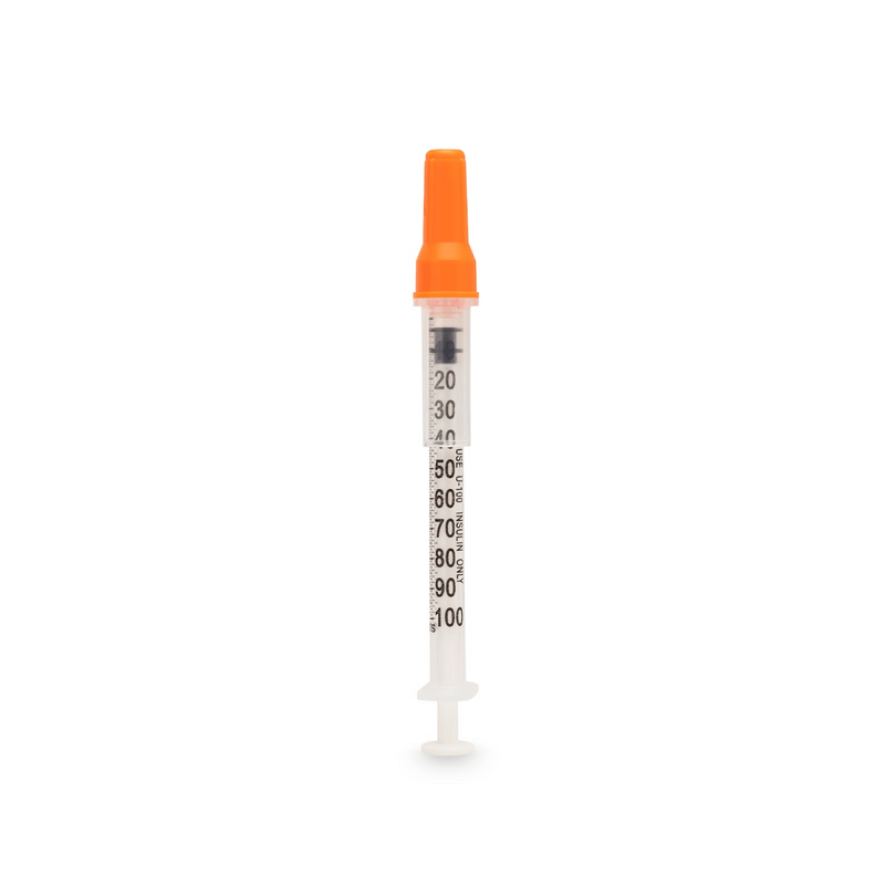 Myco Medical INSY29G051-S.3ML - RELI® Safety Insulin Syringes, Sterile, 29G x 1/2" Needle, 0.3 mL Syringe - UOM 100/BX