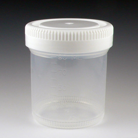 Globe Scientific 6518 Container Tite-Rite 20mL (0.67oz) PP 35mm Opening Graduated with Separate White Screwcap