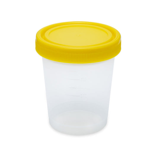 Globe Scientific 6542 Container Histology 500mL (16oz) PP Graduated with Separate Yellow Screwcap