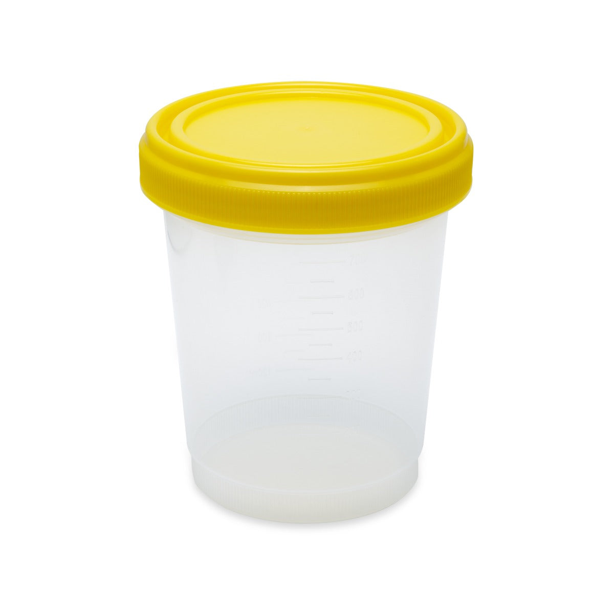 Globe Scientific 6545 Container Histology 1000mL (32oz) PP Graduated with Separate Yellow Screwcap