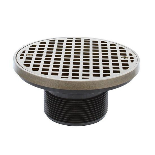 Jones Stephens D56404 3" IPS PVC Spud with 6" Nickel Bronze Strainer with Ring
