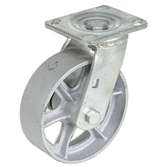 Vestil CST-VE-6X2MA-S Semi Steel Swivel Caster 6 In. x 2 In. 1,200 Lb. Capacity Silver