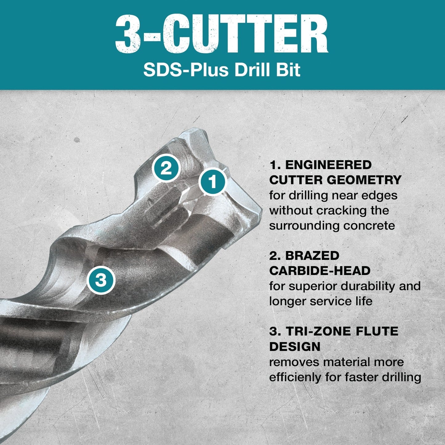 Makita B-61260 3/8" x 12" SDS‘PLUS Bit, 3‘Cutter, 10/pk