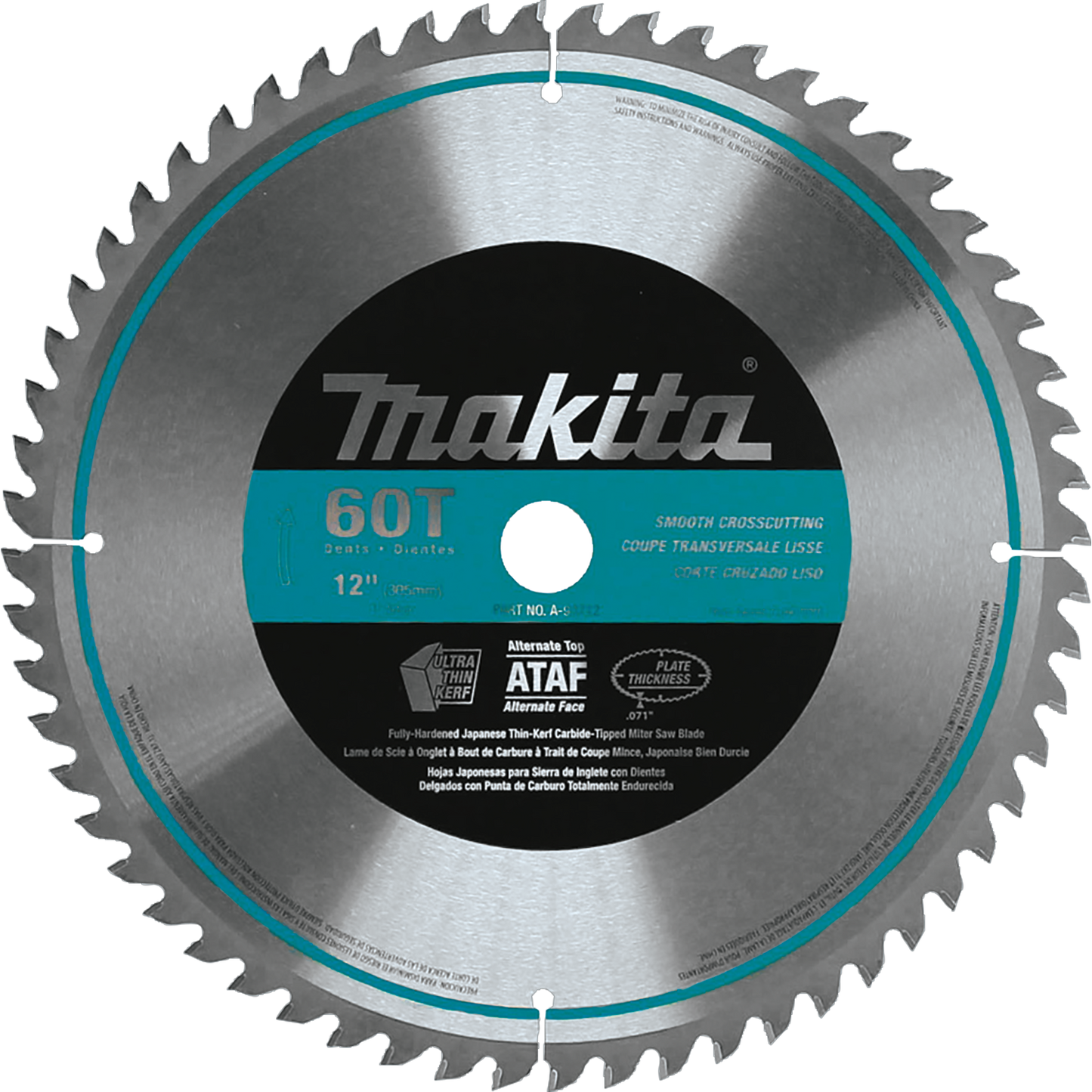 Makita A-93712 12" 60T Micro‘Polished Miter Saw Blade