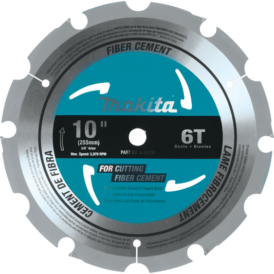 Makita A-95130 10" 6T PCD Miter Saw Blade, Fiber Cement