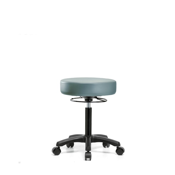 Blue Ridge Ergonomics VMBMS-RG-NF-RC-8822 Vinyl Mini-Stool - Medium Bench Height with Casters in Storm Supernova™ Vinyl