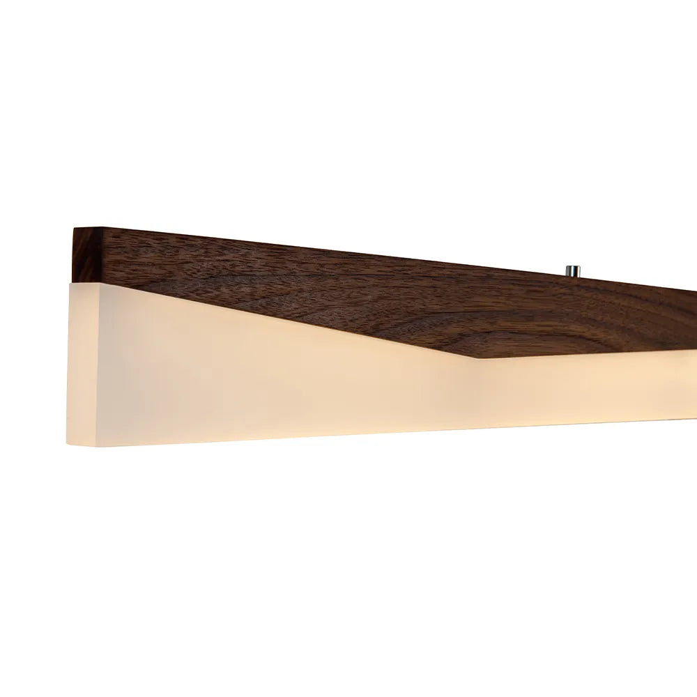 Euri Lighting EWD4-20W113w Artisan Wood Collection Smoke Reflection 20-Watt 4 ft. Linear Pendant