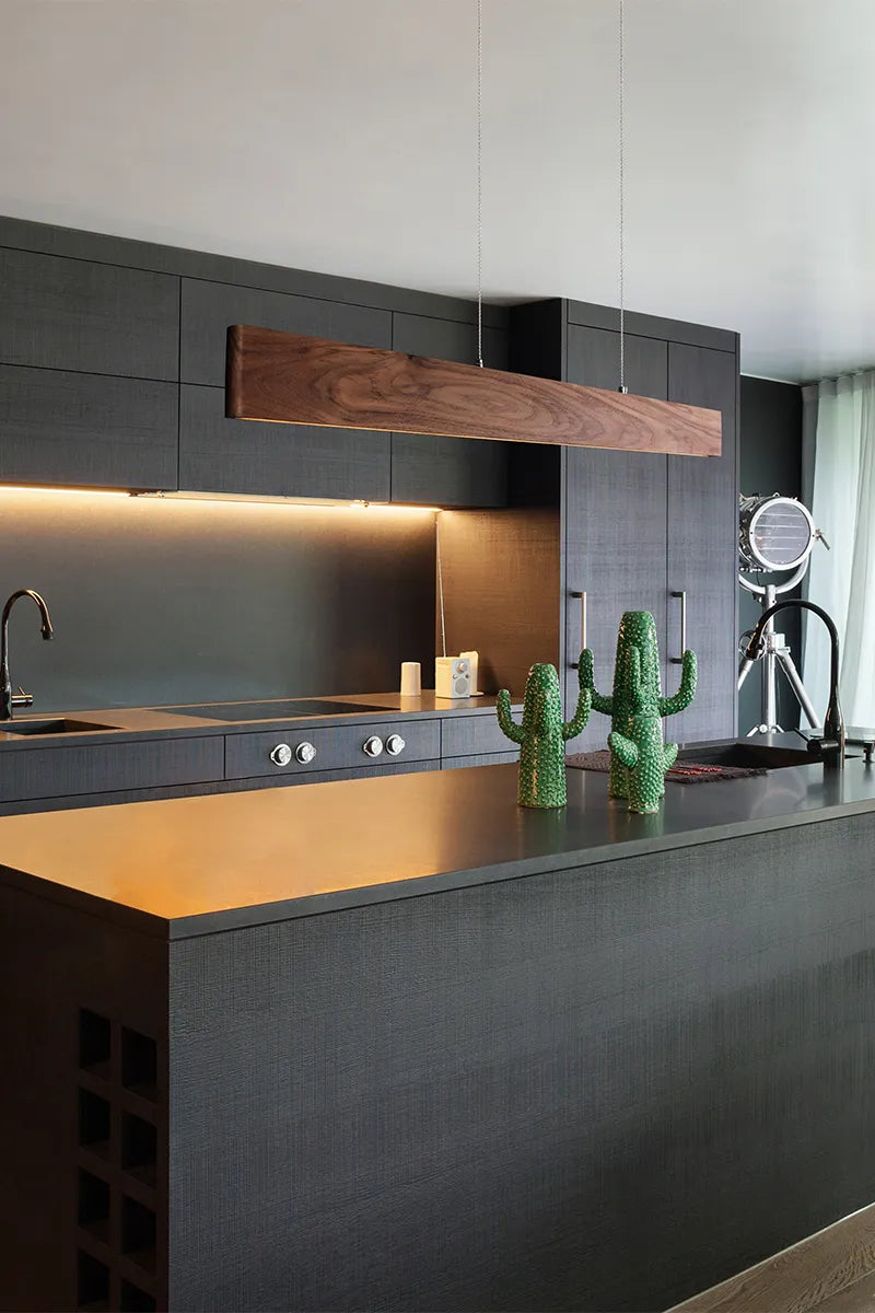 Euri Lighting EWD3-20W113w Artisan Wood Collection Line39 20-Watt 39" Linear Pendant