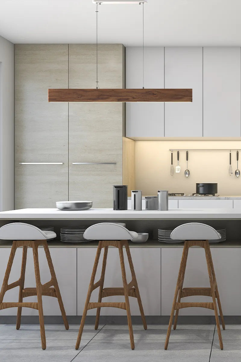 Euri Lighting EWD3-20W113w Artisan Wood Collection Line39 20-Watt 39" Linear Pendant