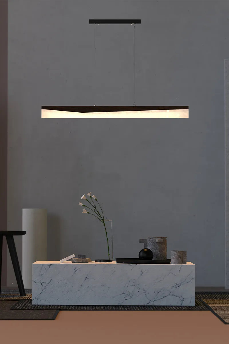 Euri Lighting EWD4-20W113w Artisan Wood Collection Smoke Reflection 20-Watt 4 ft. Linear Pendant