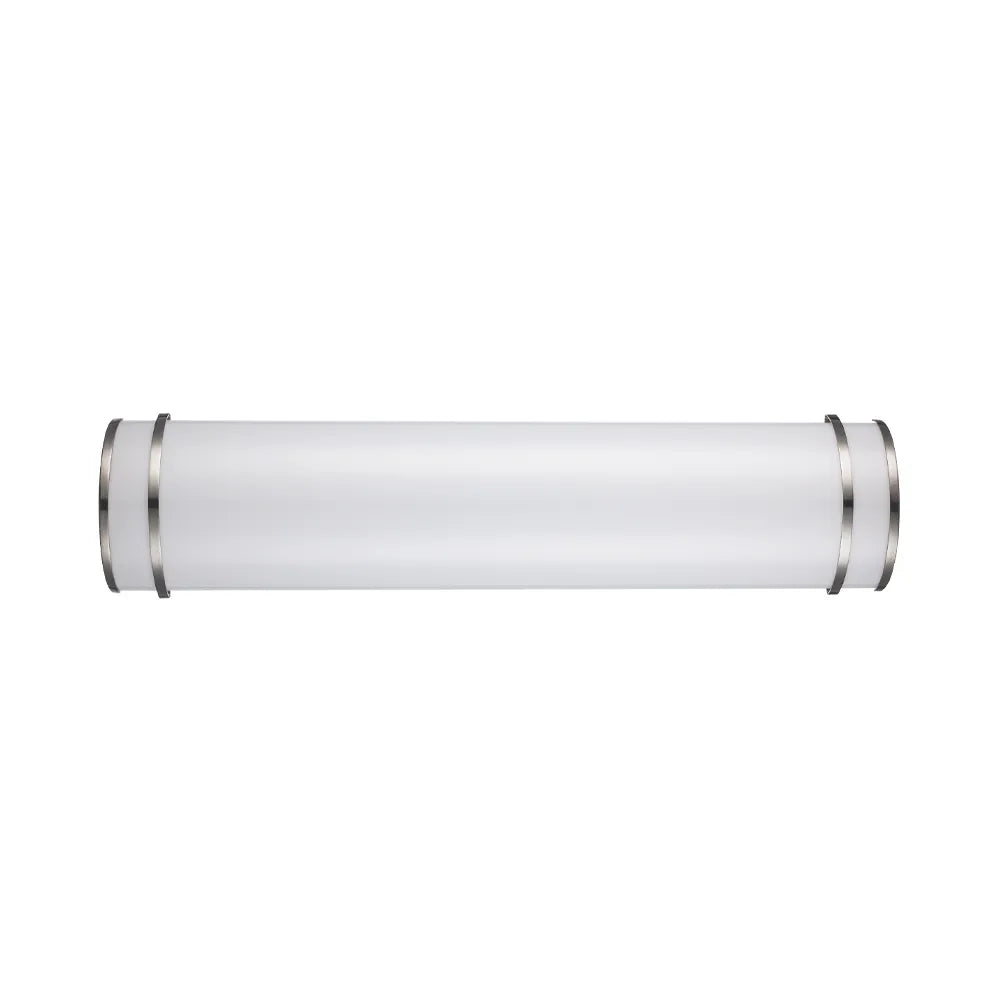 Euri Lighting EIN-VL19FR-2000e Residential LED CA Compliant 28-Watt 2ft. Vanity Light 5 Color Selectable Dimmable, Brushed Nickel Double Rings Frosted White Lens