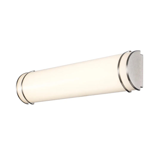 Euri Lighting EIN-VL19FR-2000e Residential LED CA Compliant 28-Watt 2ft. Vanity Light 5 Color Selectable Dimmable, Brushed Nickel Double Rings Frosted White Lens