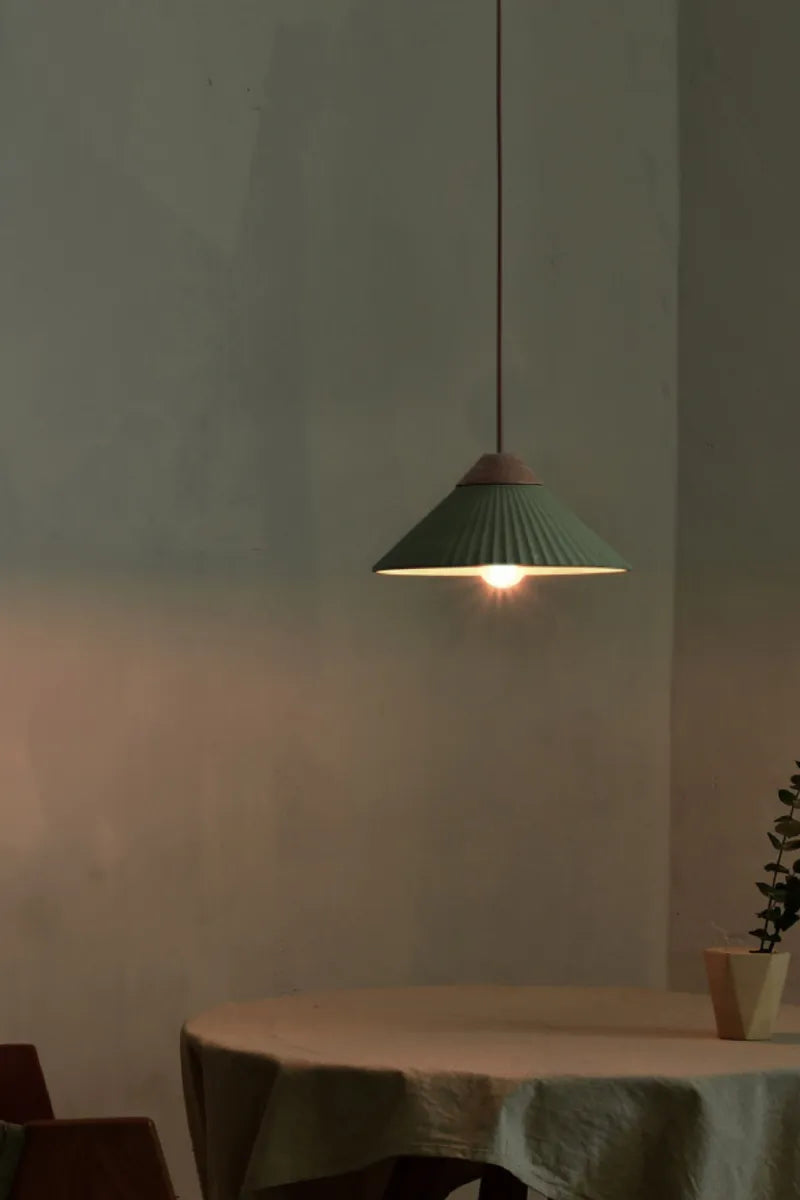 Euri Lighting EIN-HL2OG-1100 Artisan Concrete Collection Summit Mountain Pendant Fixture, Olive Green