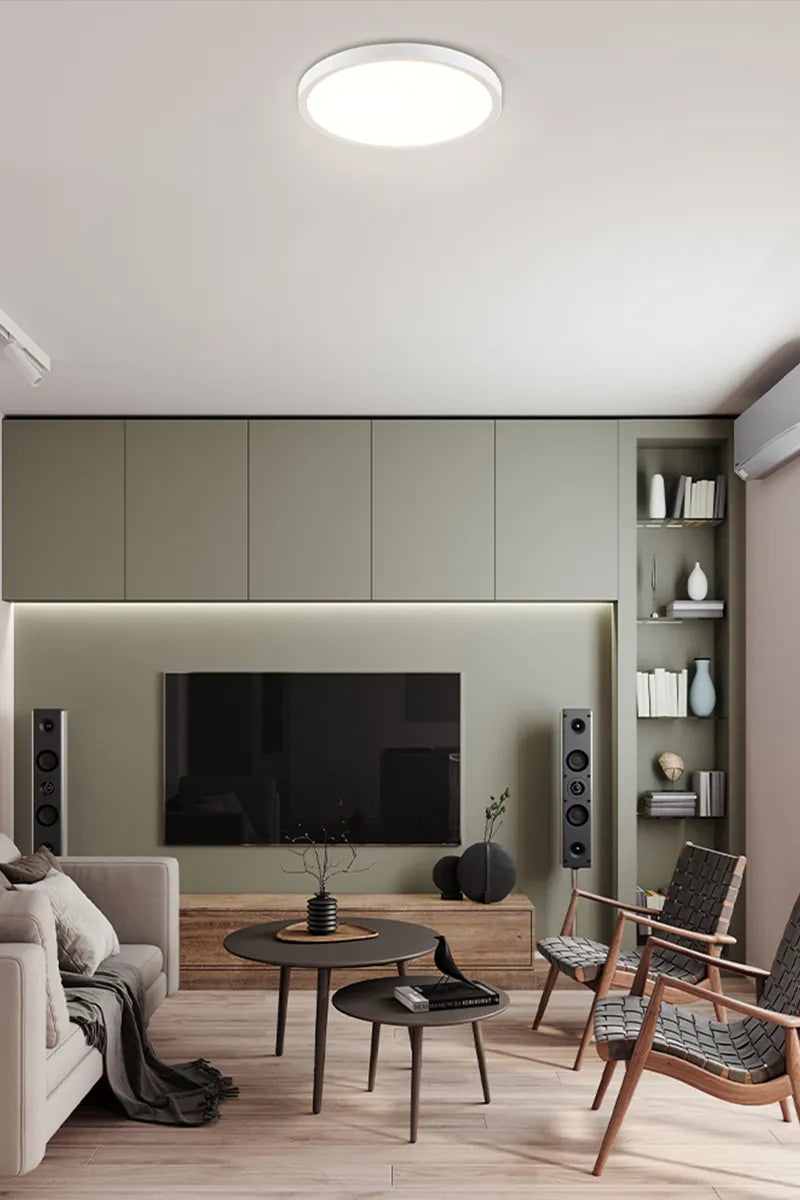 Euri Lighting EIN-CL59WH-1000e Residential LED CA Compliant 15-Watt 15” Flat Round Ceiling Light 5 Color Selectable Dimmable