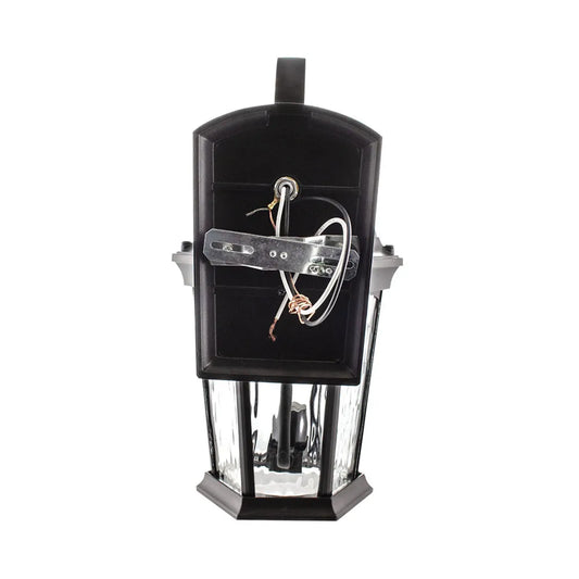 Euri Lighting EFL-130W-MD Decorative Fixture LED Flickering Flame Lantern with Dual Security Light and Flame Mode Wet Rated Motion Sensor Dusk to Dawn, Bronze Finish with Water Glass