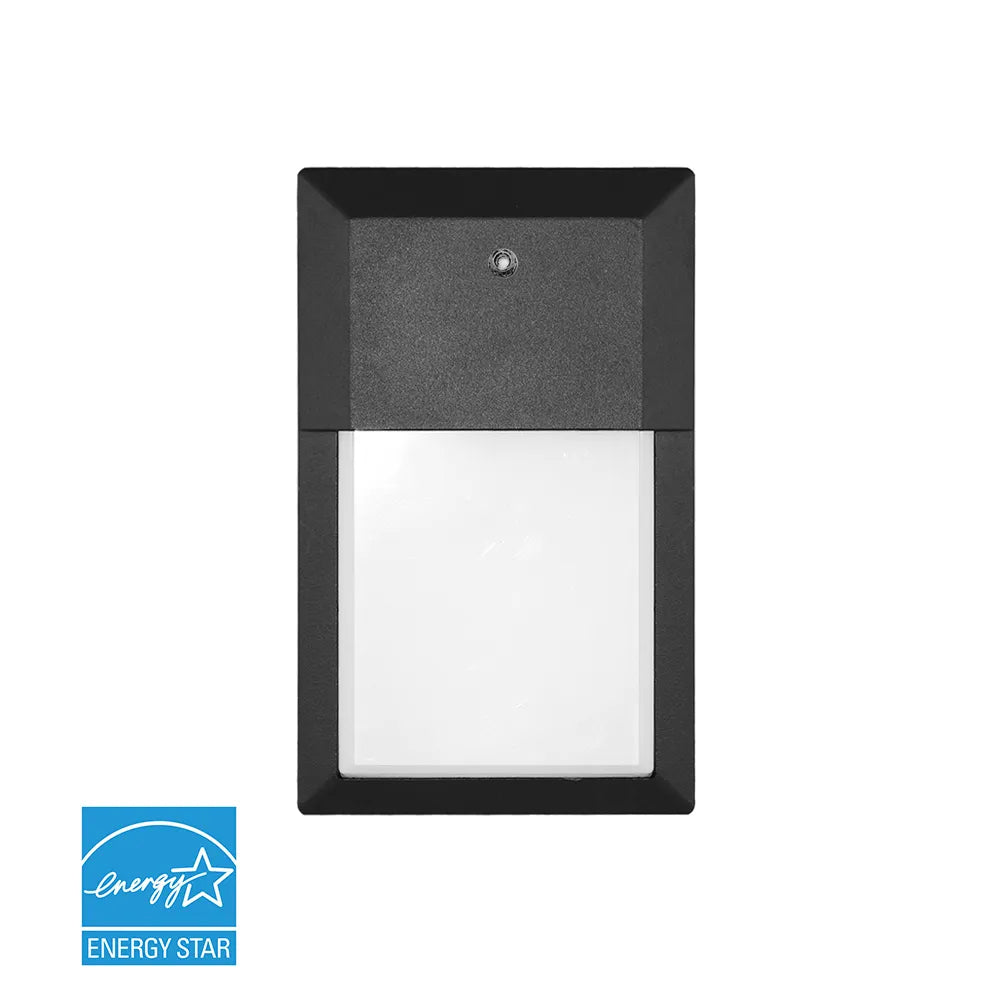 Euri Lighting EOL-WL02BK-2100e Commercial LED 15.8 Watt Mini Wall Pack 5 Color Selectable Wet Rated Non-Dimmable Photocell Sensor