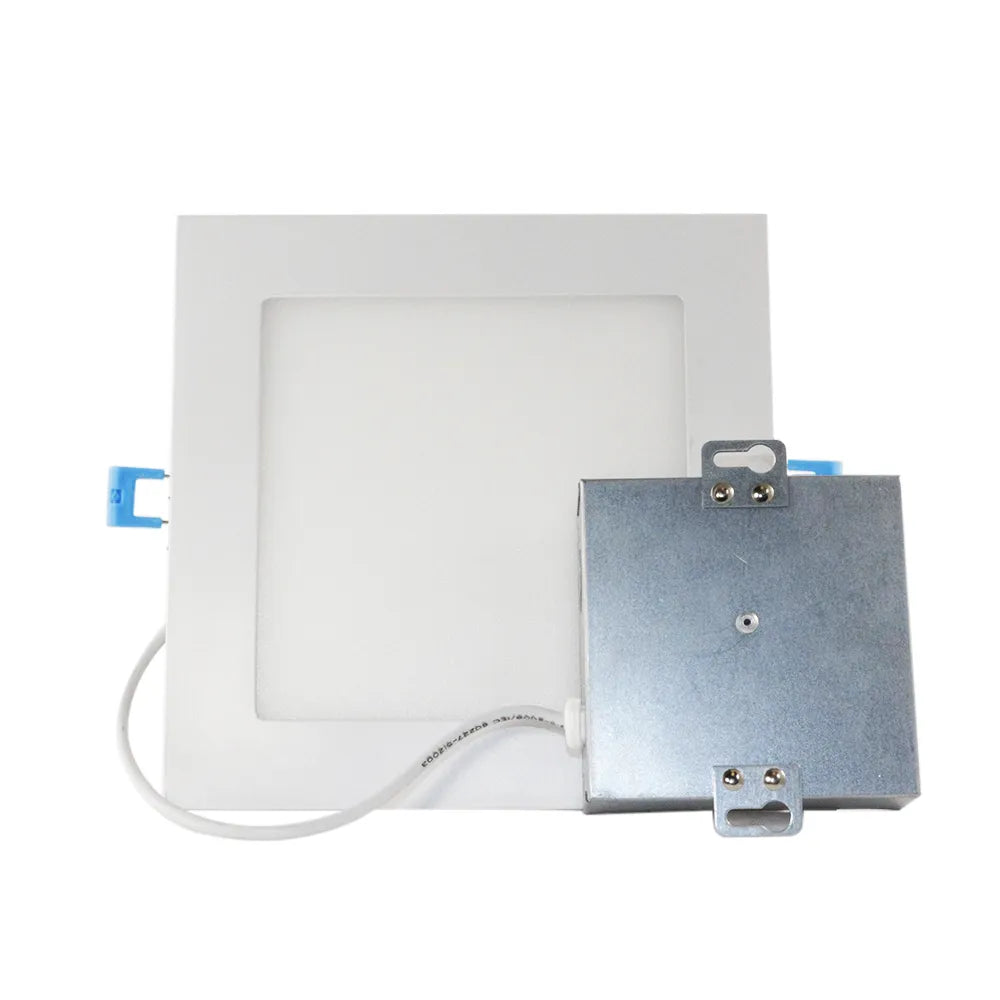 Euri Lighting DLC4SQ-2040e Commercial LED 60-Watt Equivalent 4” Slim Recessed Square Downlight with Junction Box Dimmable