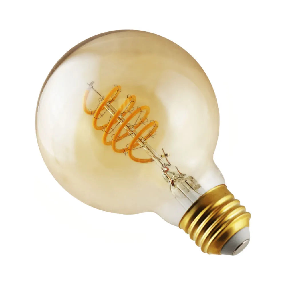Euri Lighting VG25-3020ad Vintage LED 40-Watt Equivalent G25 Globe Spiral Filament Lamp E26 Base Amber Glass Dimmable