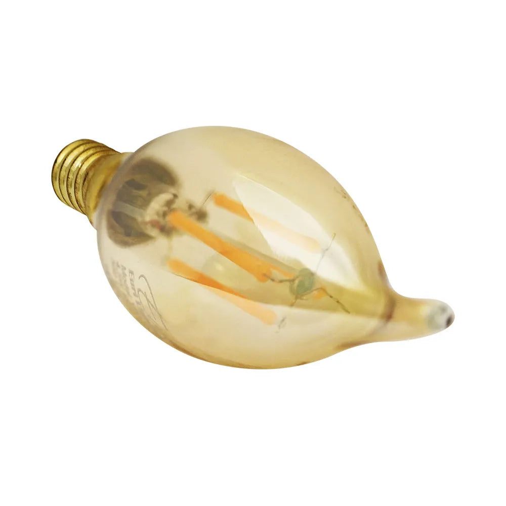 Euri Lighting VBA10-3020ea-4 Vintage LED 40-Watt Equivalent B10 Angular Tip Filament Lamp E12 Candelabra Amber Glass Dimmable