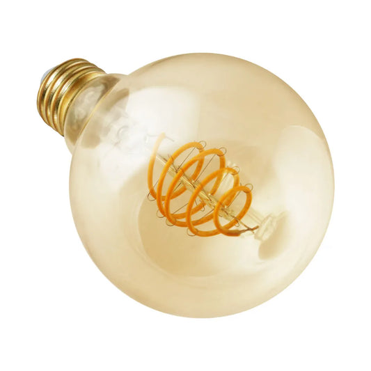 Euri Lighting VG25-3020ad Vintage LED 40-Watt Equivalent G25 Globe Spiral Filament Lamp E26 Base Amber Glass Dimmable