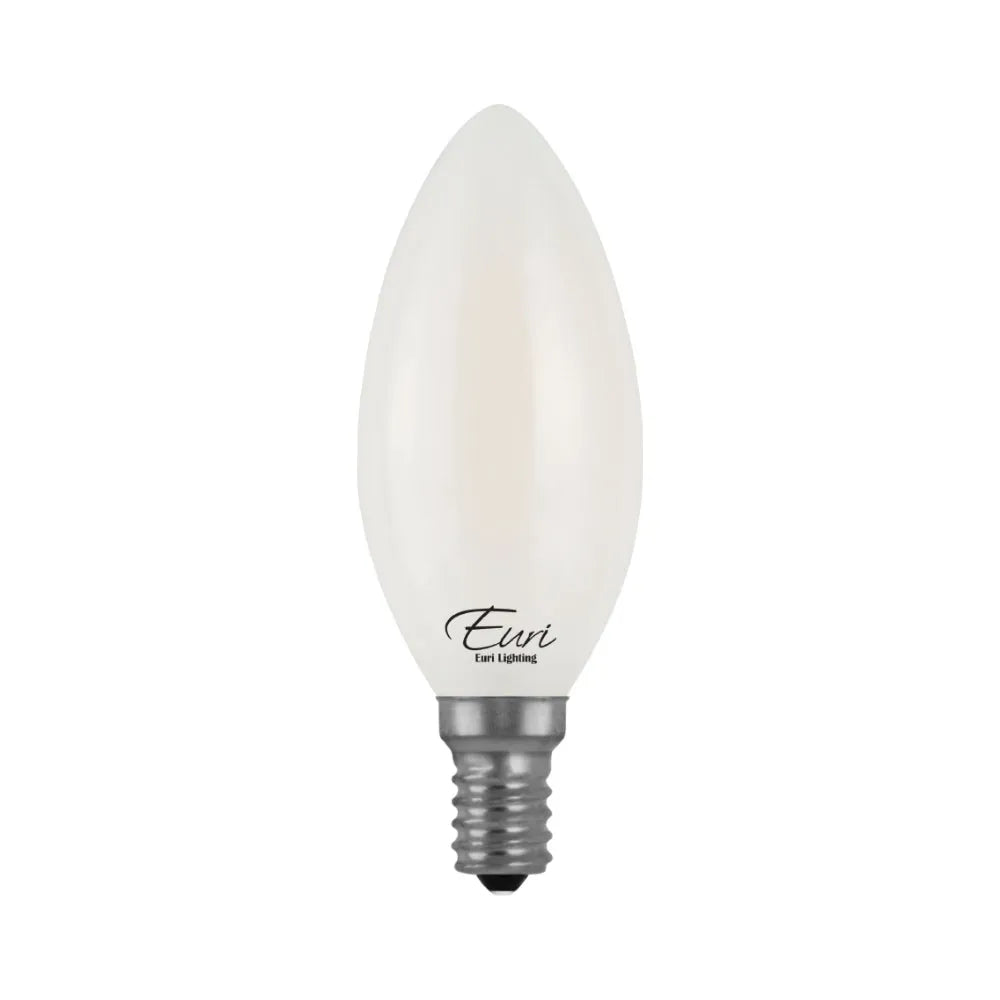 Euri Lighting VB10-3020ef-4 Vintage LED 40-Watt Equivalent B10 Filament Lamp E12 Candelabra Frosted Glass Dimmable