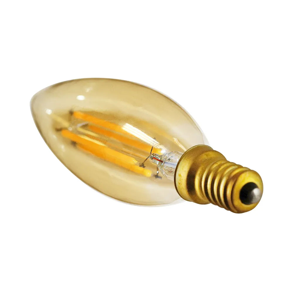 Euri Lighting VB10-3020ea-4 Vintage LED 40-Watt Equivalent B10 Filament Lamp E12 Candelabra Amber Glass Dimmable