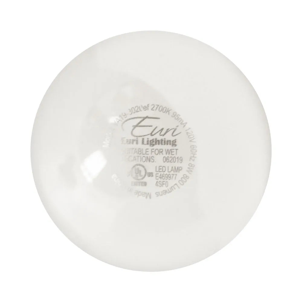 Euri Lighting VA19-3020ef Vintage LED 60-Watt Equivalent A19 Filament Lamp E26 Base Frosted Glass Dimmable