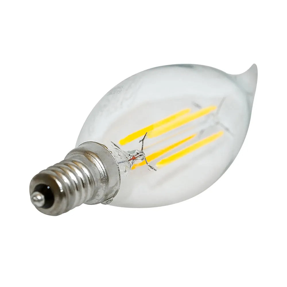 Euri Lighting VBA10-3020e-4 Vintage LED 60-Watt Equivalent BA10 Angular Tip Filament Lamp E12 Candelabra Dimmable