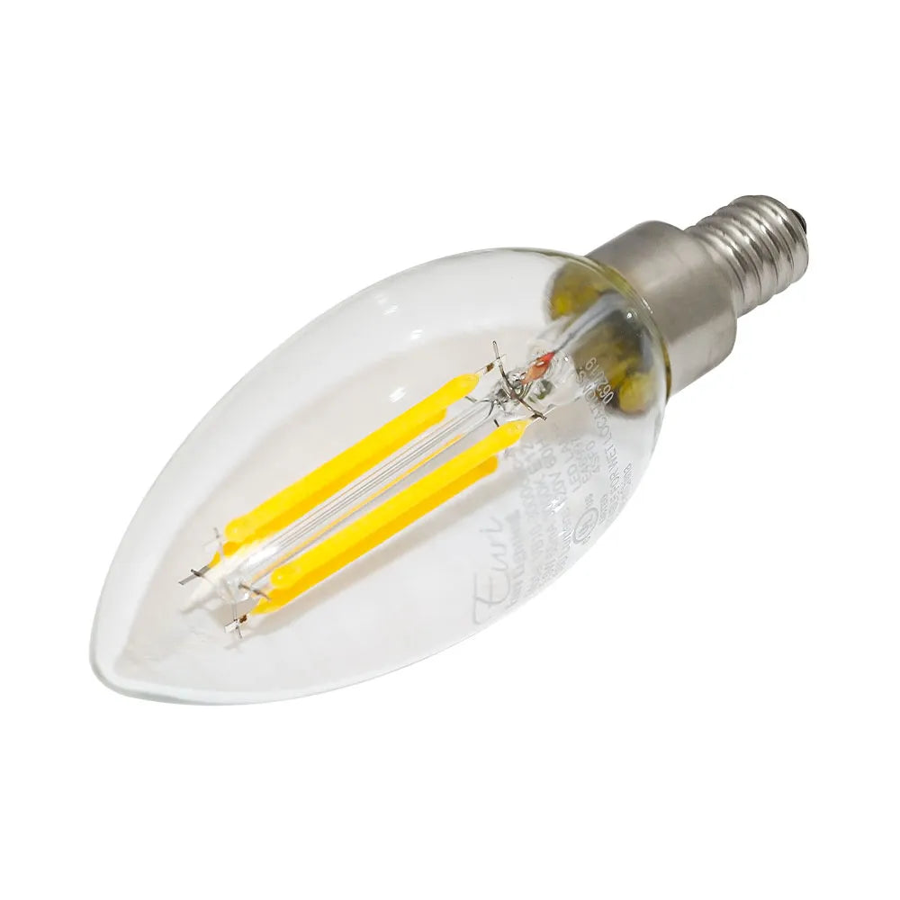Euri Lighting VB10-3020cec-4 Vintage LED CA Compliant 60-Watt Equivalent B10 Filament Lamp E12 Candelabra Dimmable