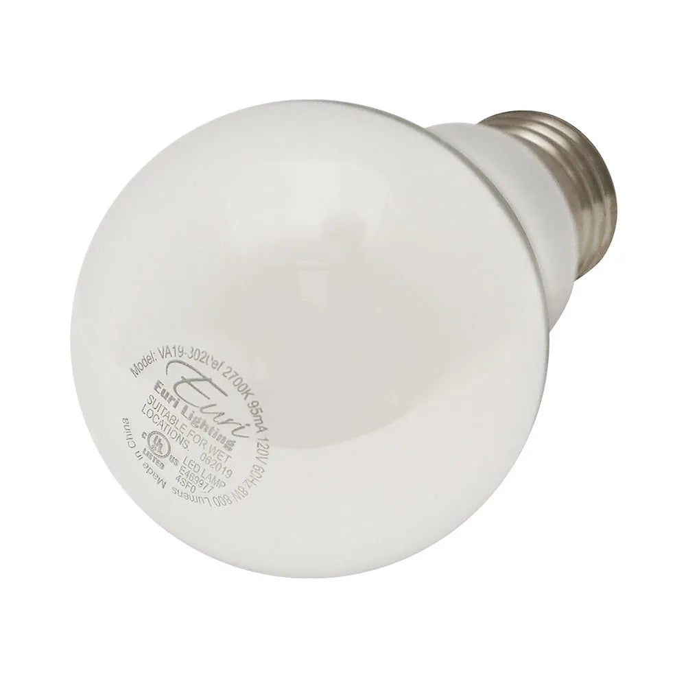 Euri Lighting VA19-3020ef Vintage LED 60-Watt Equivalent A19 Filament Lamp E26 Base Frosted Glass Dimmable