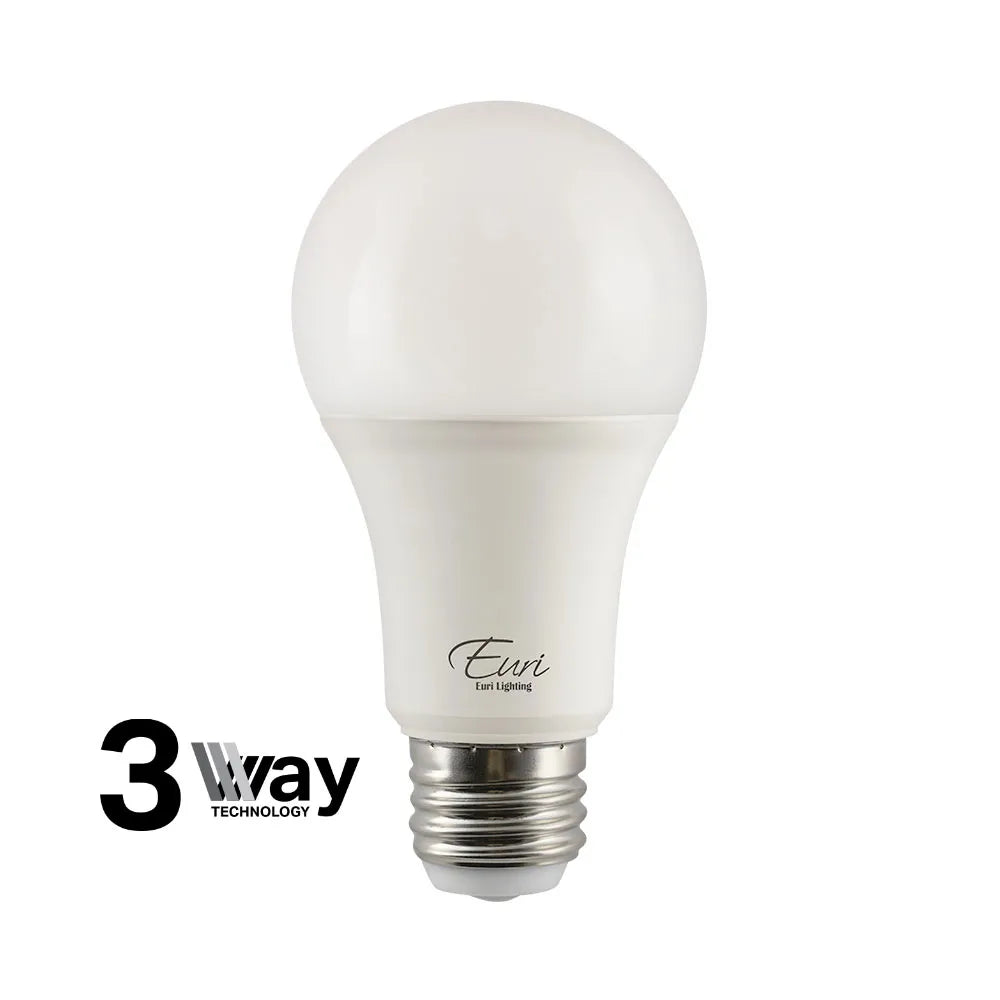 Euri Lighting EA19-12W2120ET 3 Way LED 40/60/100-Watt Equivalent A19 Lamp E26 Base Non-Dimmable