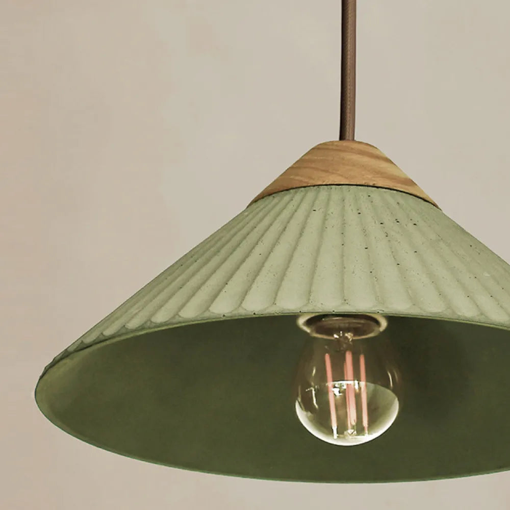 Euri Lighting EIN-HL2OG-1100 Artisan Concrete Collection Summit Mountain Pendant Fixture, Olive Green