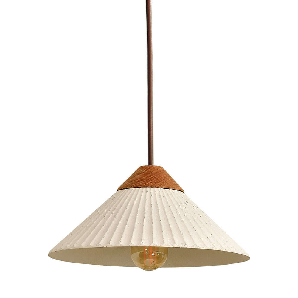 Euri Lighting EIN-HL1CW-1100 Artisan Concrete Collection Summit Mountain Pendant Fixture, Cream White