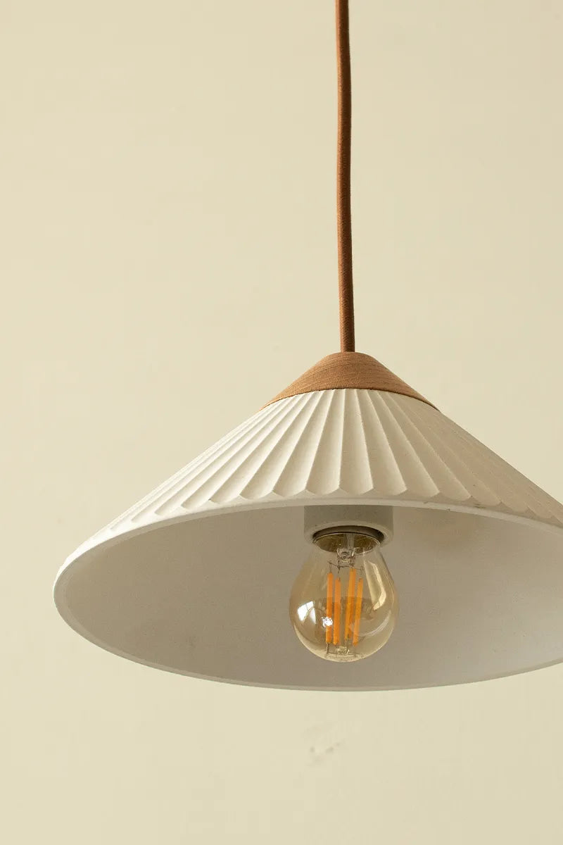 Euri Lighting EIN-HL1CW-1100 Artisan Concrete Collection Summit Mountain Pendant Fixture, Cream White