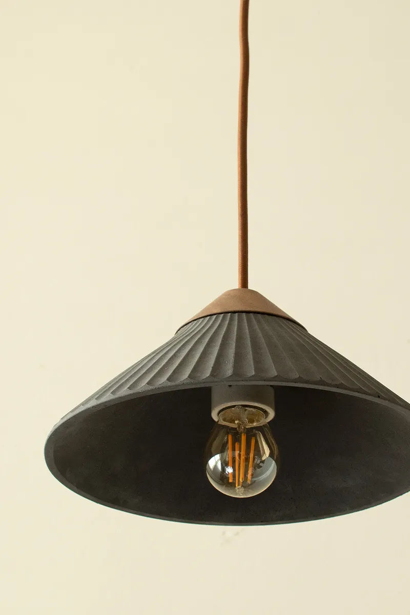 Euri Lighting EIN-HL3DG-1100 Artisan Concrete Collection Summit Mountain Pendant Fixture, Dark Grey