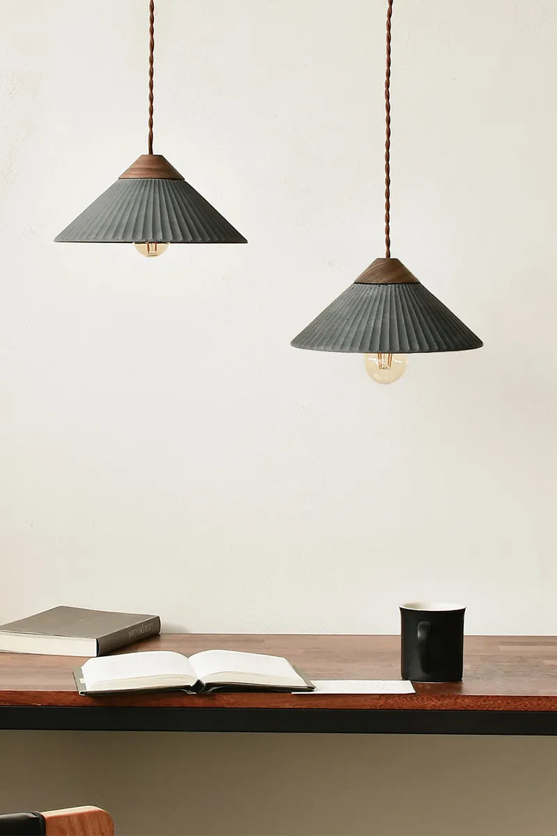 Euri Lighting EIN-HL3DG-1100 Artisan Concrete Collection Summit Mountain Pendant Fixture, Dark Grey