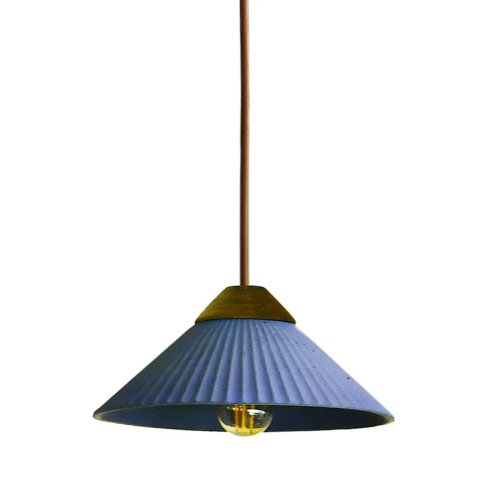 Euri Lighting EIN-HL5OB-1100 Artisan Concrete Collection Summit Mountain Pendant Fixture, Ocean Blue