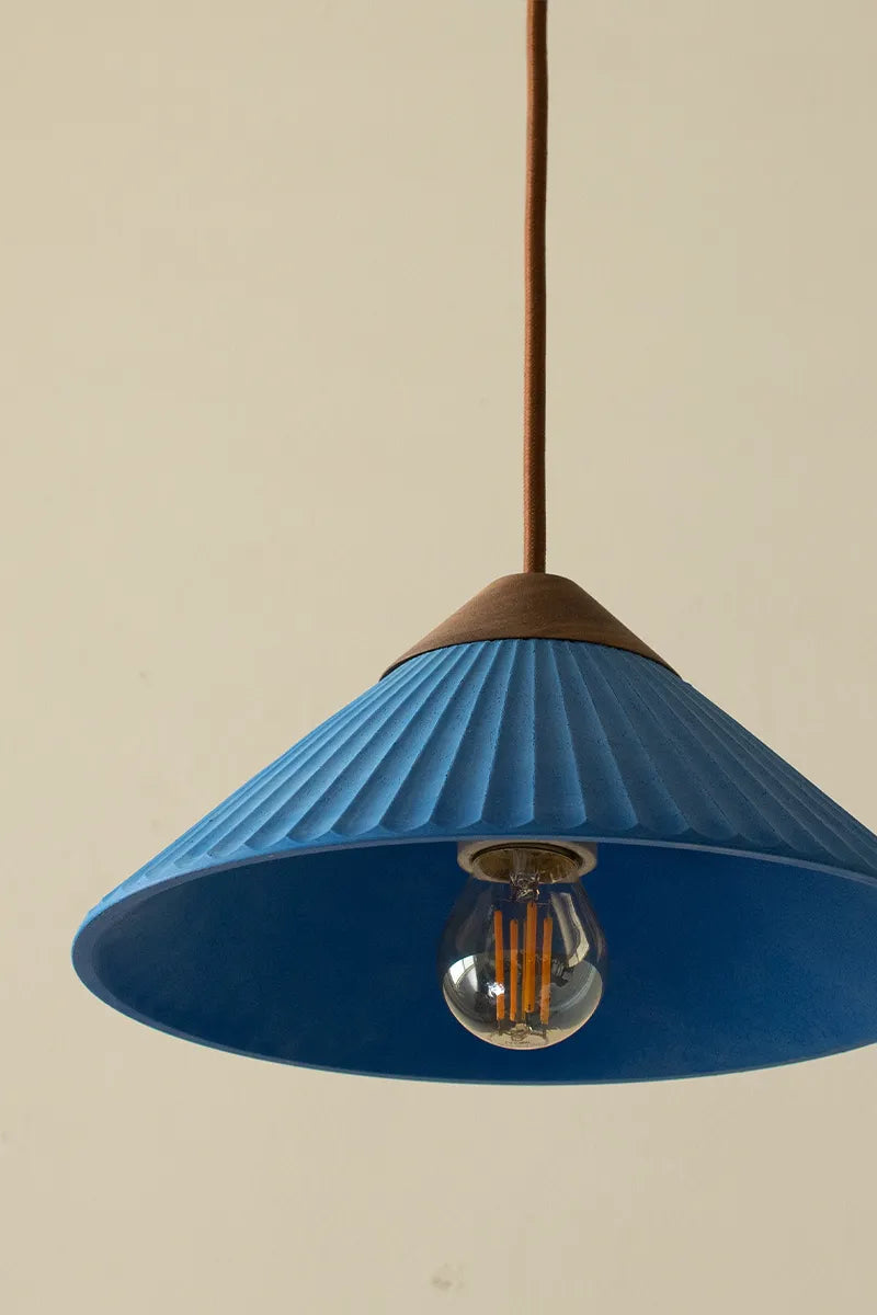 Euri Lighting EIN-HL5OB-1100 Artisan Concrete Collection Summit Mountain Pendant Fixture, Ocean Blue