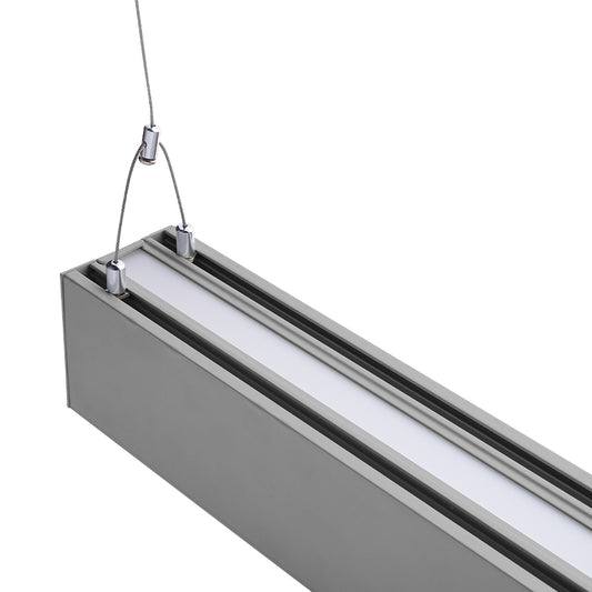 Euri Lighting EUD8-100W103sw-S Commercial LED 100-Watt 8 ft. Architectural Linear Up and Down Light Dual 3 Color Selectable Dimmable Linkable - Silver