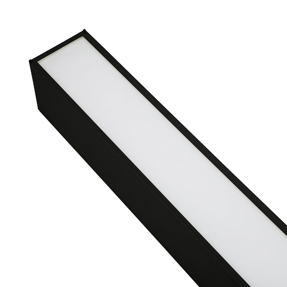 Euri Lighting EUD8-100W103sw-B Commercial LED 100-Watt 8 ft. Architectural Linear Up and Down Light Dual 3 Color Selectable Dimmable Linkable - Black