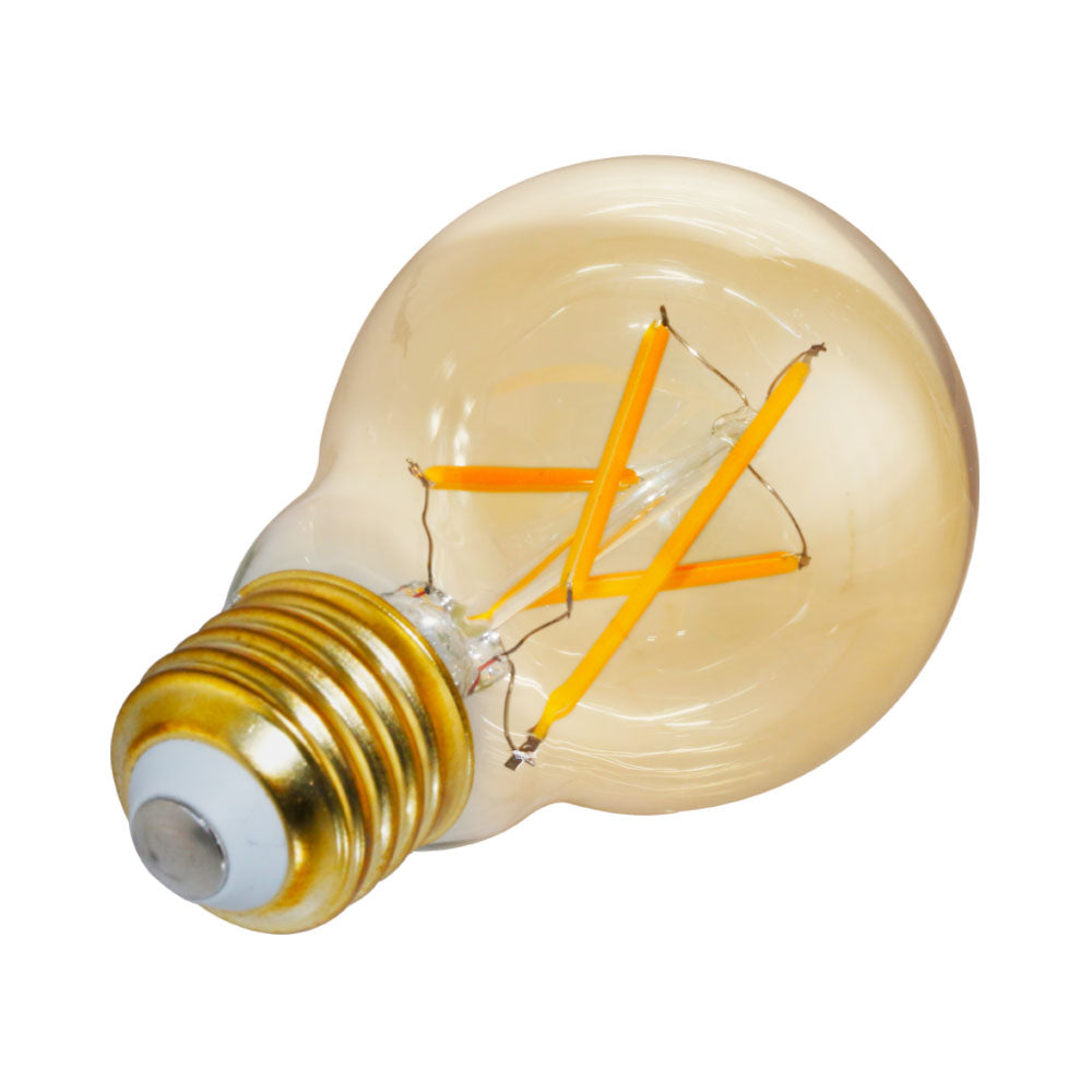 Euri Lighting VA19-3020ea Vintage LED 60-Watt Equivalent A19 Filament Lamp E26 Base Amber Glass Dimmable