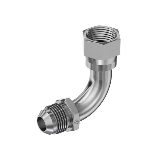 Brennan 6701-04-04-SS 04MJ-04FJs Swept Bent Tube 90 Elbow STNLS