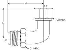 Brennan 6701-L-16-16 16MJ-16FJs Swept Bent Tube 90 Elbow Long