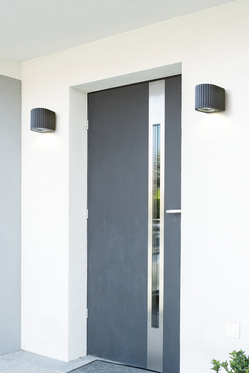 Euri Lighting EOL-WL64DG-1100 Artisan Concrete Collection Corinthian Wall Sconce Fixture Dark Grey